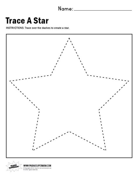 Preschool Worksheets Star Shapes Liewmeileng