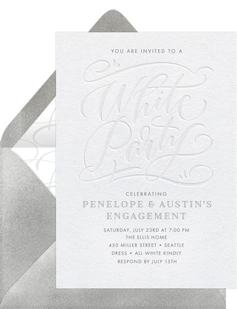 All White Party Invitations Templates Free
