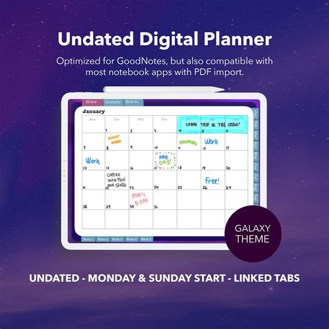 Undated planner GoodNotes Digital planner Monthly | Etsy | Digital planner, Monthly planner, Planner