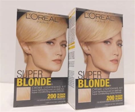 2x Loreal Super Blonde Creme Lightening Hair Color Kits 200 Bleach Blonde Ebay