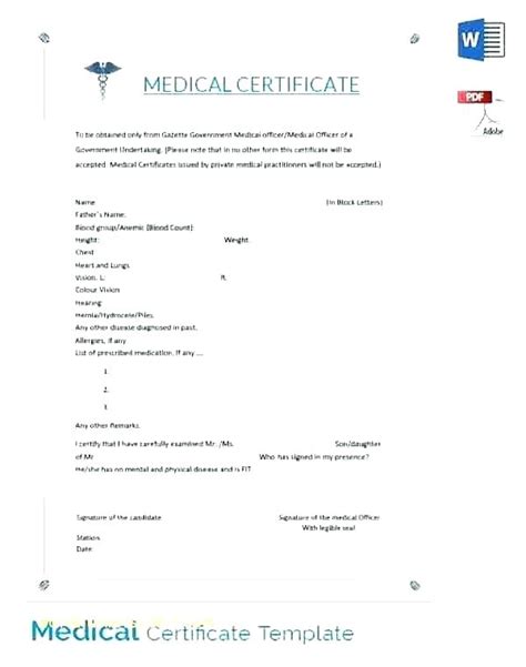 Fake Medical Certificate Template Download 1 Templates Example