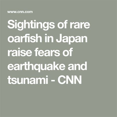 Sightings Of Rare Oarfish In Japan Raise Fears Of Earthquake And