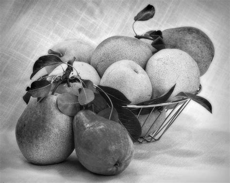 Still Life With Pears In Black And White Photograph By Betty Eich