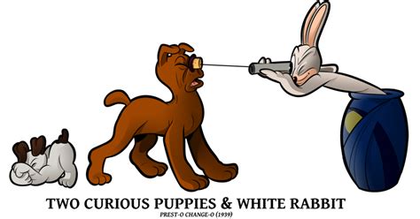 1939 Puppies N White Rabbit By Boscoloandrea Digital Artist Looney