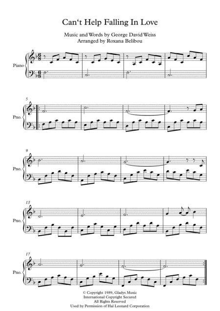 Cant Help Falling In Love F Major By Elvis Presley Piano Music Sheet Download Sheetmusicku Com