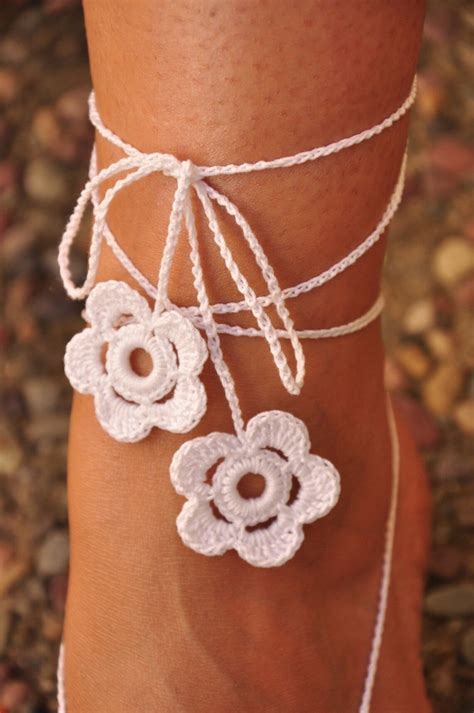 Crochet Barefoot Sandals Great Accessory For Beach Wedding Etsy