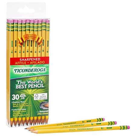 Dixon TICONDEROGA Pencils Wood Cased Pre Sharpened Graphite 2 HB