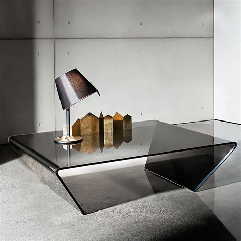 Virrea rectangular glass coffee table shelf wood 6. Rubino Curved Glass Coffee Table - Klarity - Glass Furniture