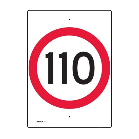 Regulatory Road Sign R4 1 Speed Limit 110 450x600mm C1 Alum Seton