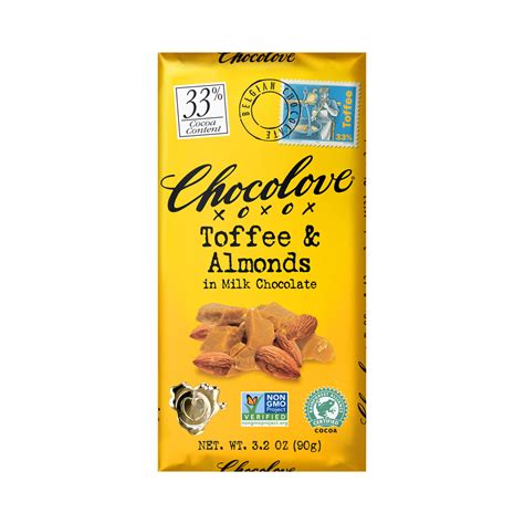 Chocolove Toffee And Almonds In Milk Chocolate Bars Euro Usa