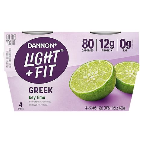 Dannon Light Fit Key Lime Greek Nonfat Yogurt 53 Oz 4 Count