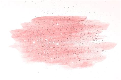 Abstract Pink Watercolor Splash And Golden Glitter In Vintage Nostalgic