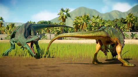 Herrerasaurus Pack Vs Dilophosaurus Pack Vs Carnotaurus Jurassic World Evolution 2 Youtube