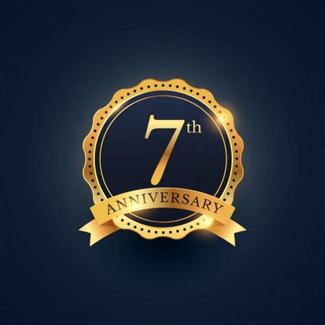 Aniversario 7 Edición De Oro Vector Gratis