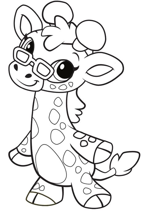 Cute Cartoon Giraffe Coloring Page Free Printable