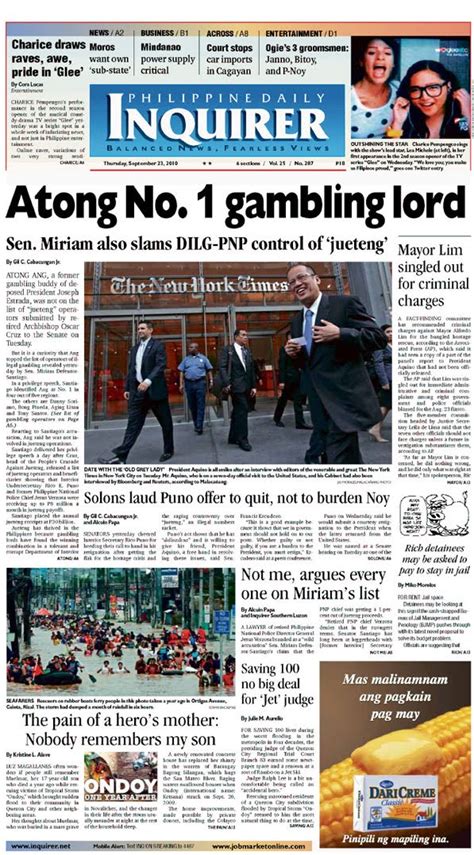 The Inquirer Front Page September 24 2010