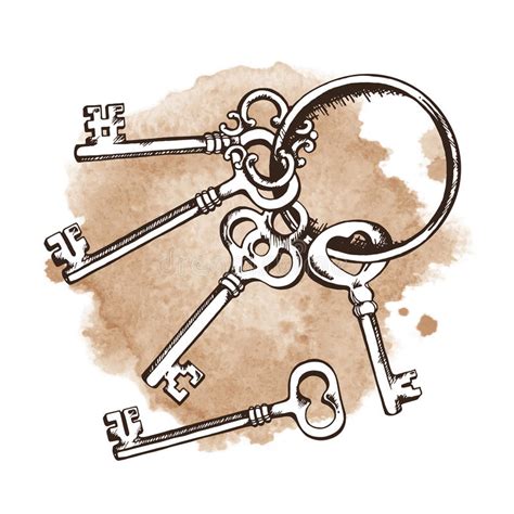 Set Of Vintage Keys Stock Vector Illustration Of Antique 37183410