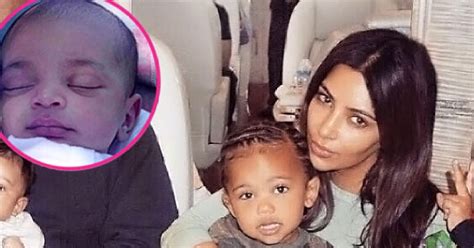 kim kardashian shares first pic of sons psalm and saint together