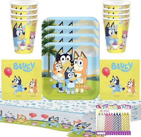 Bluey Birthday Party Supplies Pack Serves 16 Bluey Party Supplies