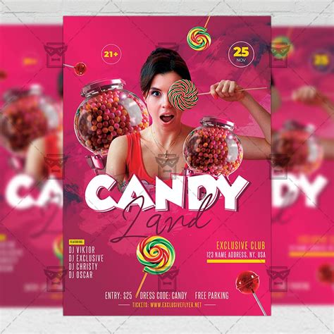 Candyland Party Flyer Club A5 Template Exclsiveflyer Free And