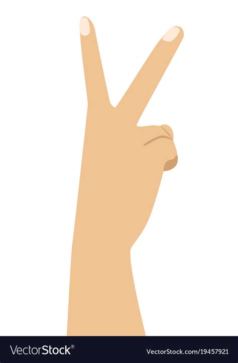 Hand With Two Fingers Up In Victory Symbol Vector Image