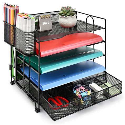 Buy Office Desk Organizer Paper Letter Tray Organizer 5 Tier Desktop