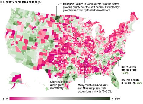 Mapped A Decade Of Population Growth And Decline In Us Counties