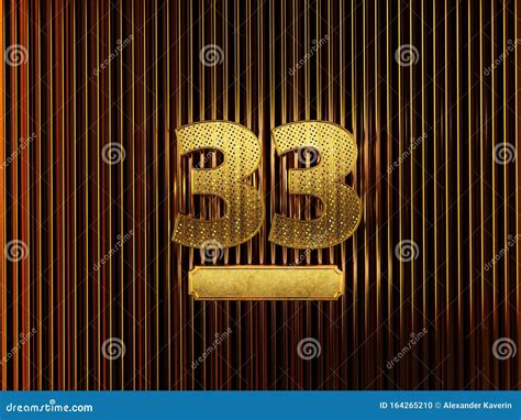 Number 33 Number Thirty Three With Small Holes Stock Illustration