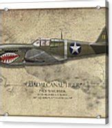 Guadalcanal Tiger P 40 Warhawk Map Background Painting By Craig