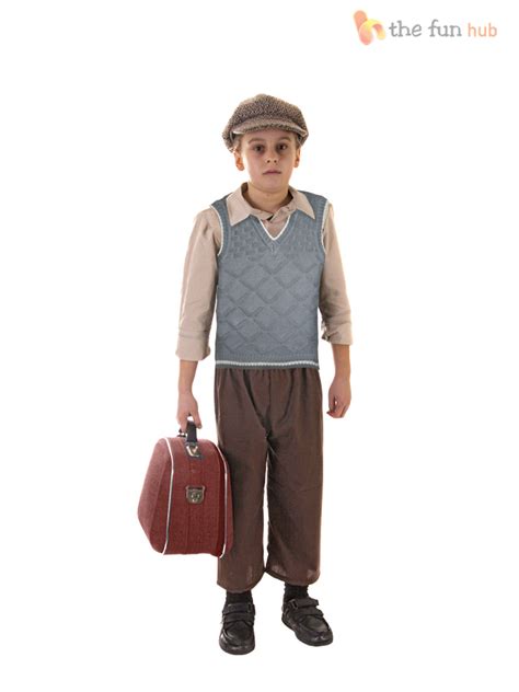 Evacuee Boy Fancy Dress Ww2 1940s Child Kids Boys World War 2 Ve Day