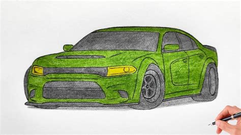 How To Draw A Dodge Charger Srt Hellcat 2015 Drawing A 3d Car