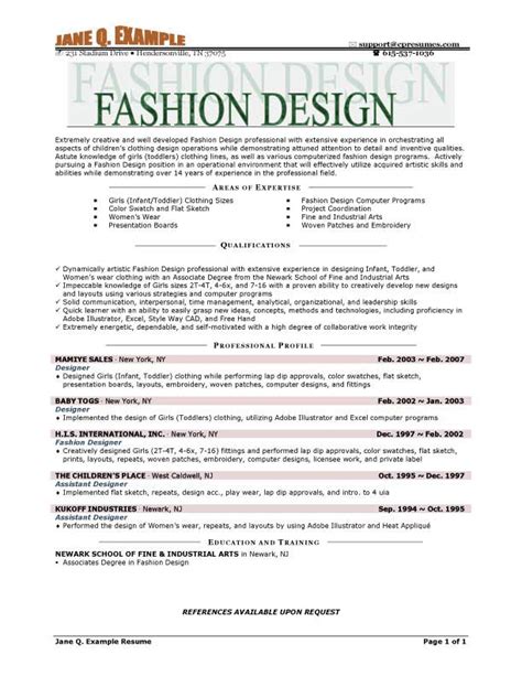 Explain that you are applying for a job and would like to address your cover letter to the correct person. Fashion Designer Resume Example | Fashion designer resume ...