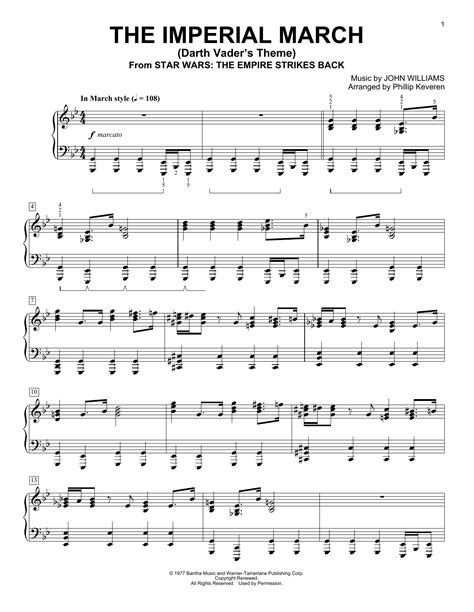 Looking for some star wars inspired musical fun? The Imperial March (Darth Vader's Theme) | Sheet Music Direct