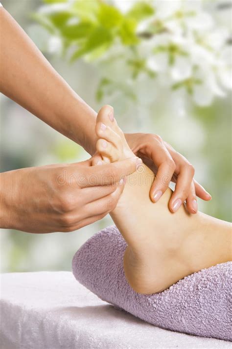 Foot Massage In The Spa Salon Stock Image Image Of Garden Healer