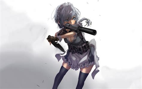 Download Anime Girl Gray Gun Sexy By Josephs75 Anime Gun Wallpaper