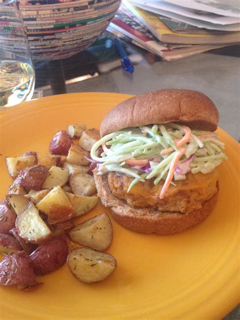 EAT ME Buffalo Turkey Burgers With Blue Cheese Slaw