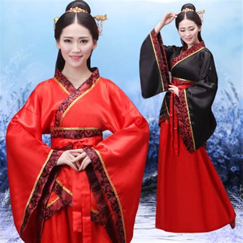 Holloween Costum Couple Chinese Traditional Hanfu Dresses Women Men