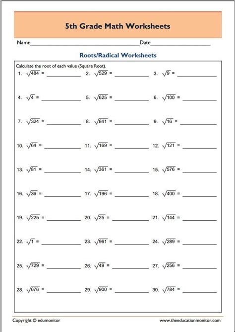 5th Grade Worksheets And Printables Math Worksheets Free Printable