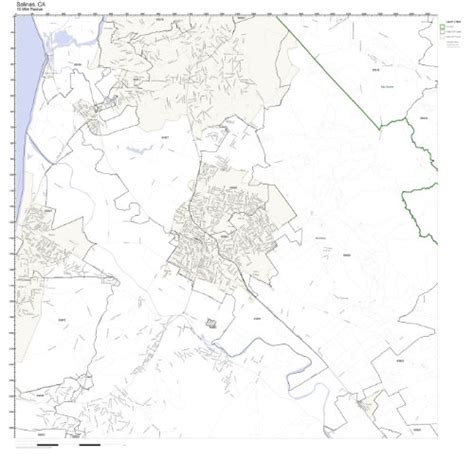 Salinas Ca Zip Code Map Not Laminated Office Products