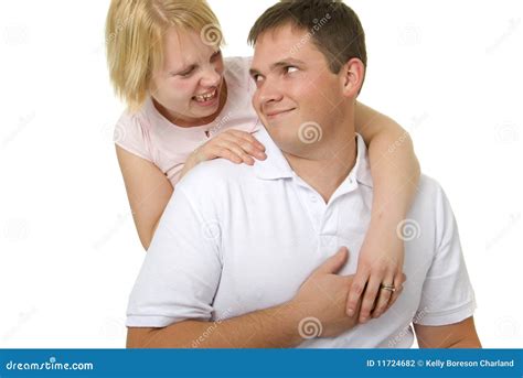 Cute Couple In 30s Share A Moment Stock Photo Image Of Woman Happy