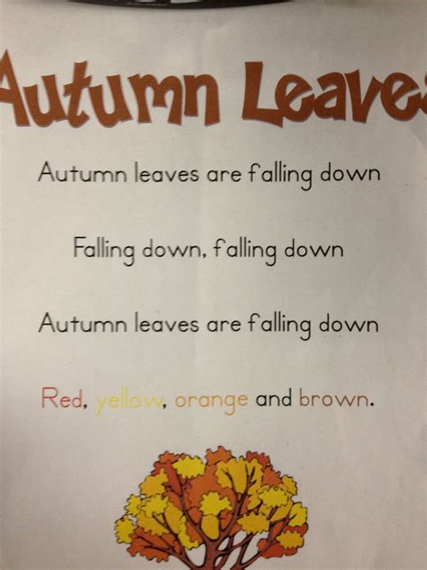Falling leaves (sung to the tune of london bridge). From The Hive: a few leaf - fall preschool ideas