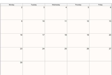 5 Day Monthly Calendar Printable Example Calendar Printable Vrogue