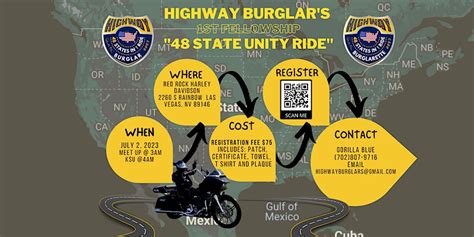 Highway Burglars 1st Fellowship 48 State Unity Ride Full Throttle Law