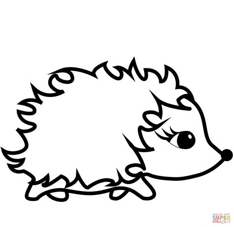 Cute Cartoon Hedgehog Coloring Page Free Printable Coloring Pages