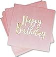 Amazon Com Count Happy Birthday Napkins Ply Pink Ombre Luncheon
