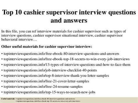 Top 10 Cashier Supervisor Interview Questions And Answers