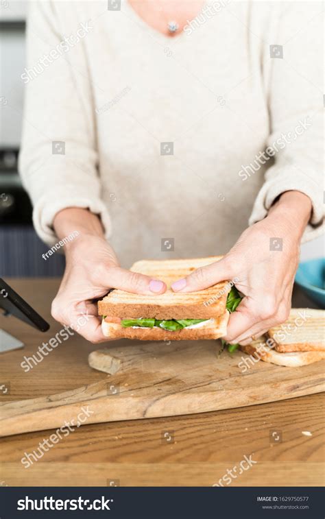 Womans Hands Holding Sandwich Stock Photo Shutterstock