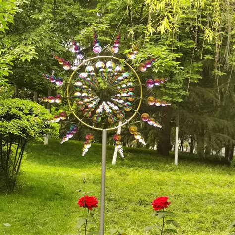 Large Magical Windmill 79in 3d Metal Wind Spinner Outdoorkinetic Wind