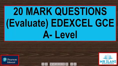 Edexcel Business GCE A Level Mark Structure YouTube