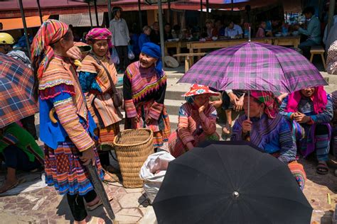 HMong Bac Ha market, hill tribe Flower people, Vietnam